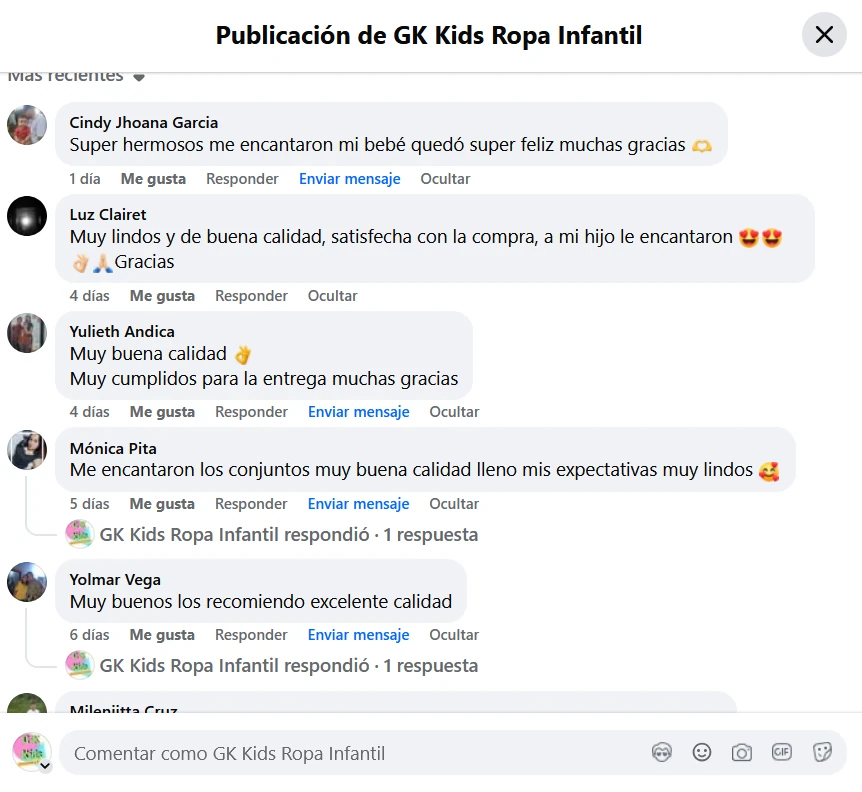 Cliente feliz con su conjunto GK Kids