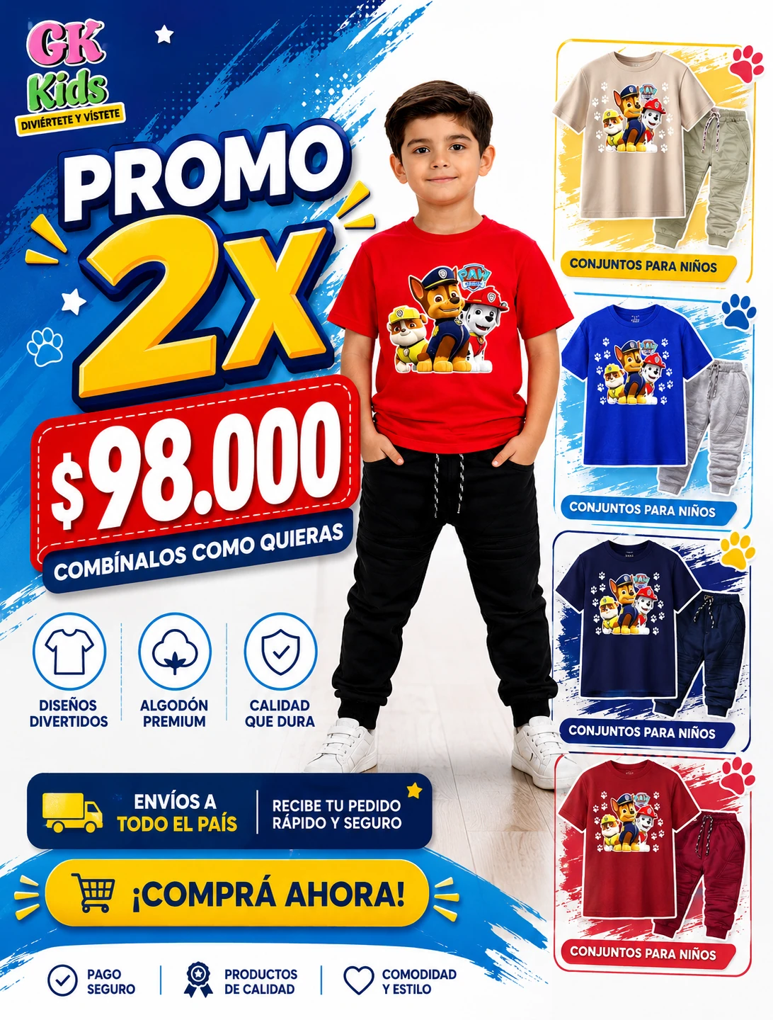 Paw Patrol conjunto infantil
