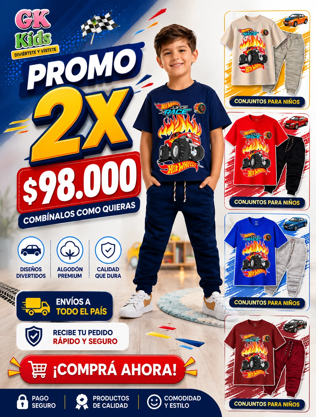 Hot Wheels conjunto infantil